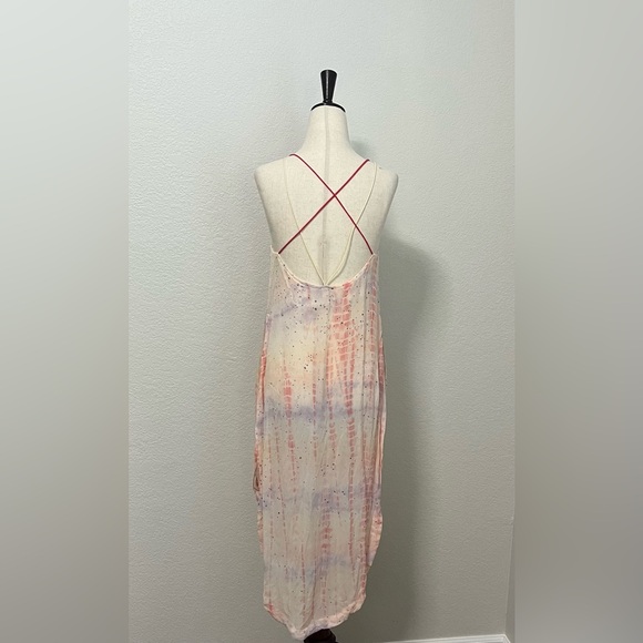 Free People Remember When Maxi Top Tunic Tie Dye Ivory Pink - Picture 6 of 10